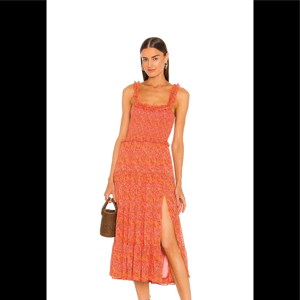 LIKELY Red MIDI Dress